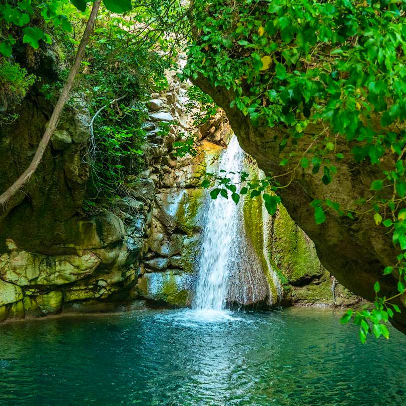 Photo Caption: Visit the natural springs and waterfalls nearby in Theologos