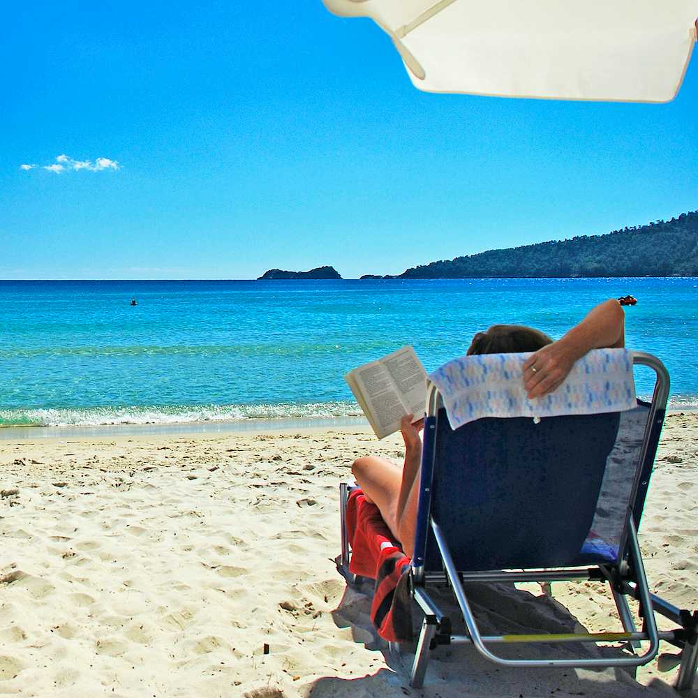 Photo Caption: Relax on Golden Beach only a short walk away