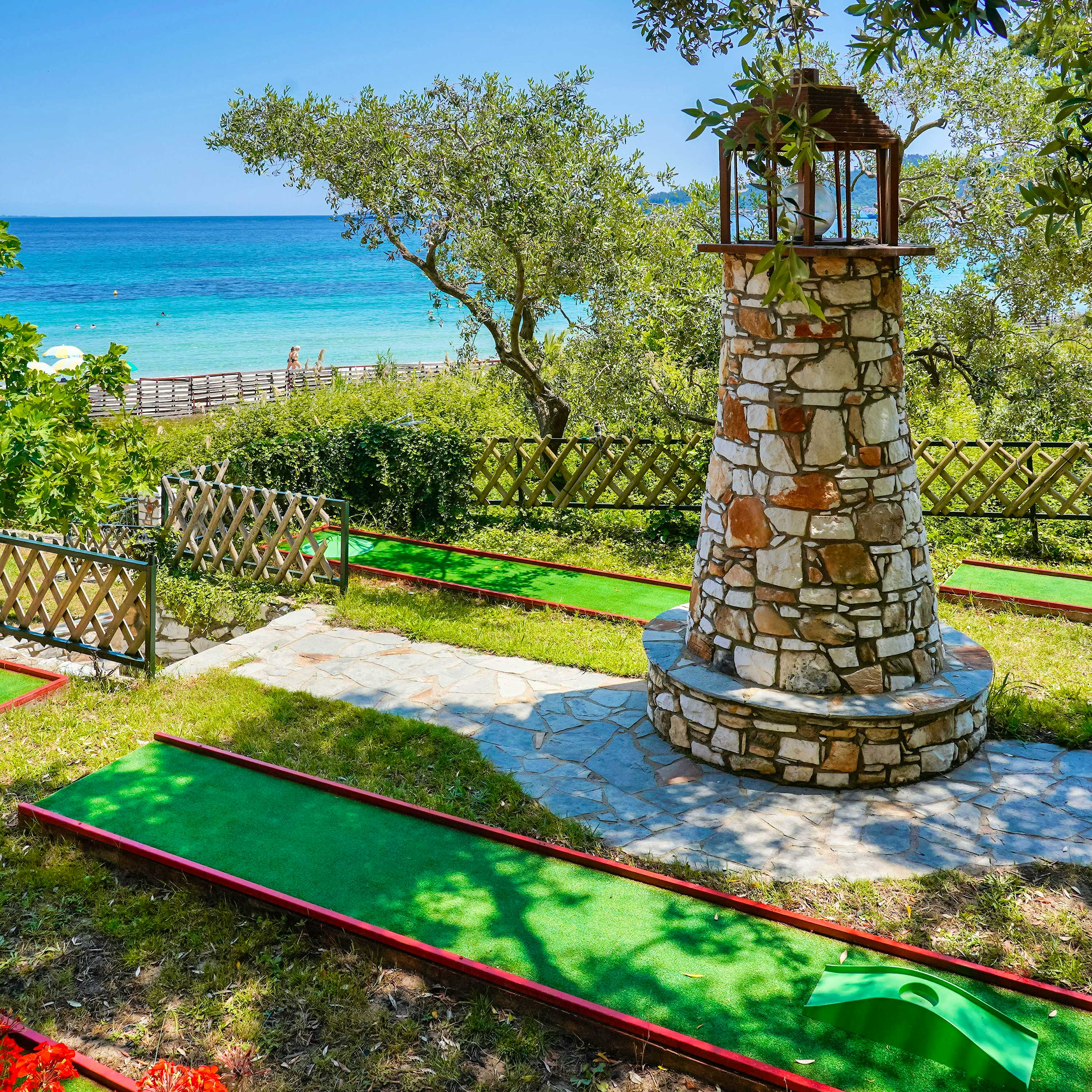 Photo Caption: Play a game of mini golf to see who is the champion of Thassos